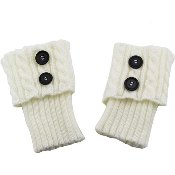 Womens Knit Boot Cuffs Leg Warmers 3 Pack Short Crochet Socks for Boots - Picture 6 of 7